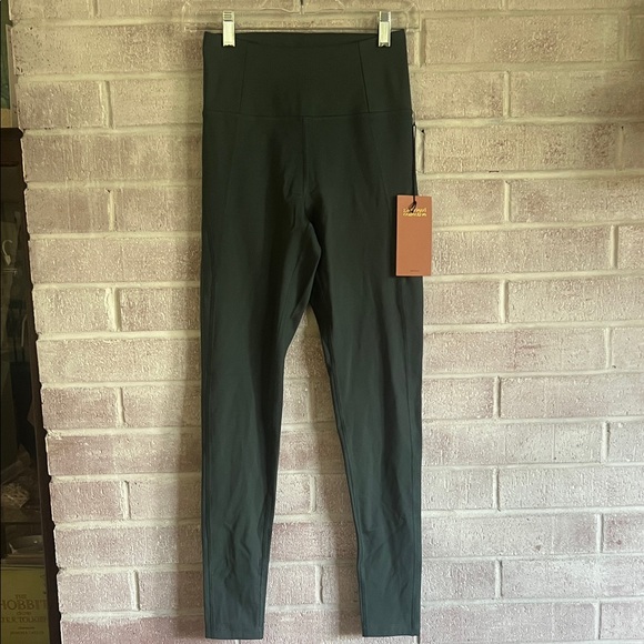 Girlfriend Collective Dark Green High-Waisted Leggings - Picture 2 of 5